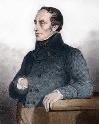 François Guizot (1787 - 1874), homme politique et historien français - gravure dans Histoire de la vie politique et privée de Louis Philippe