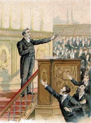 François Guizot (1789-1874), historien et homme politique français à la Chambre des députés en 1844.