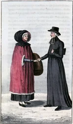 Jeune française canadienne - dans "Travels through Canada and the United States of North America 1806-1808" de John Lambert, éd. Londres