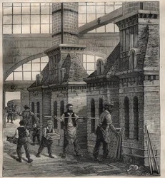 Industries françaises : la fabrication des boutons de porcelaine - Gravure dans « La Science française »