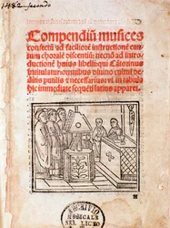 Frontispice de Compendium musices (1482)