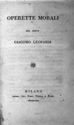 Frontispice des « Operette morali » de Giacomo Leopardi 1827