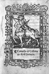 Frontispice de la comédie « La Mandragola » de Niccolo di Bernardo dei Machiavelli (Nicolas Machiavel)