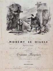Frontispice de Robert le diable, opéra de Meyerbeer (XIXe siècle)