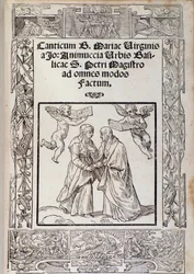 Frontispice de la partition musicale de "Cantico della Beata Maria Vergine" de Giovanni Animuccia