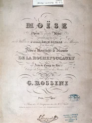Frontispice de la partition de Moïse en Égypte de Gioacchino Rossini