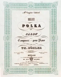 Frontispice de la partition musicale de Polka de salon par Theodor von Dohler