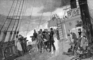 Funérailles en mer. 1890