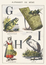 G H I : grenouille, capuche, italien, ibis