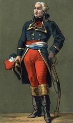 Général Dumouriez. Charles François du Périer, dit du Périer du Mourier puis Dumouriez, général français (1739-1823). Chromolithographie du 19ème siècle