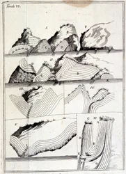 Carte géologique montrant les mouvements tectoniques.