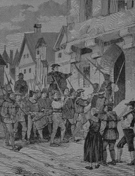 Guerre des paysans allemands (1524-1526) : Orenbach, fermiers, Rotenburg, Bavière, Allemagne