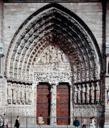 Art gothique : portail central de la cathédrale Notre-Dame de Paris