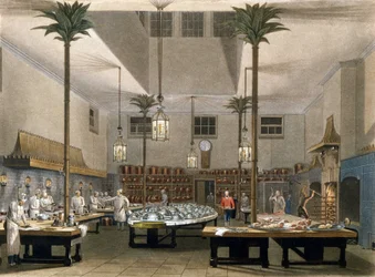 Grand Hôtel : les cuisines du Great Pavillon Hotel à Brighton. 1850
