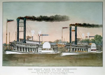 Grande course de bateaux à vapeur sur le Mississippi, de la Nouvelle-Orléans à Saint-Louis