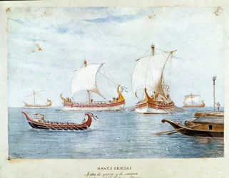 Navires de guerre et de commerce grecs