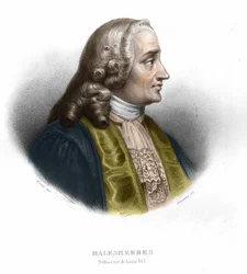 Guillaume Chrétien par Lamoignon de Malesherbes (1721-1794). Politicien français. Gravure de 1852