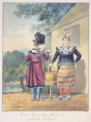 Harriet Huronne et une autre femme de Lorette Sauvage, c.1843-50
