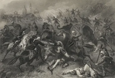 Colonne de Havelock attaquant les Mutins devant Cawnpore