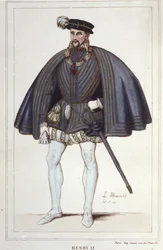 Henri II, Roi de France (1519 - 1559) gravure de 1830
