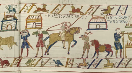 Voici Wadard, Tapisserie de Bayeux (broderie en laine sur lin)
