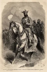 Son Altesse Syadji Rao Scindia (1846-1886), Maharajah de Gwalior (Madhya Pradesh actuel). Gravure pour illustrer l