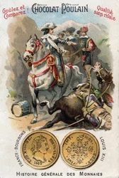 Histoire de France : Guerre de la Succession de Mantoue (1628-1631) pendant la guerre de Trente Ans. La bataille du Pas de Suze (Suse) représentant le roi Louis XIII (1601-1643) et le cardinal Richelieu (Armand Jean du Plessis)