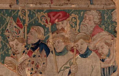 Histoire de Saint Piat et Saint Éleuthère, Scène 10 : Saint Éleuthère est sacré évêque (détail)