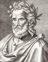 Homère. Portrait.