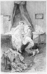Illustration du « Rouge et le Noir » de Stendhal. 1830.
