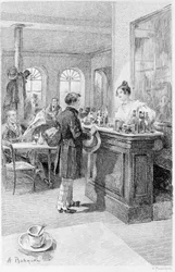 Illustration de « Le Rouge et le Noir ». Stendhal. 1831. Gravure de la fin du XIXe siècle.