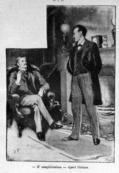 Illustration du livre Sherlock Holmes. Fin du 19e siècle.
