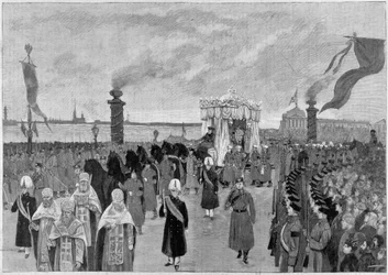 Illustration des funérailles du Tsar Alexandre III en 1894