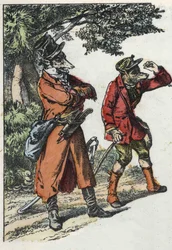 Illustration du conte « Bonne Maman Mouton ». Dans « Contes de la maison pour les petits ». Gravure anonyme du XIXe siècle