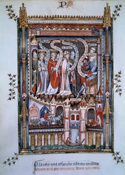 Au centre de Saint Denis, face au gouverneur Fescennius, chargé par l