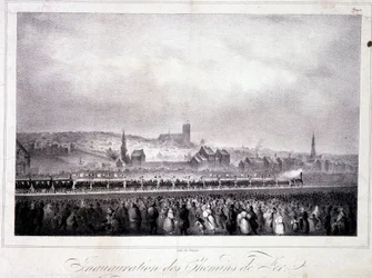Inauguration du chemin de fer belge à Bruxelles, le 5 mai