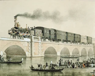 Inauguration du pont sur la lagune de Venise pour relier la ville au continent