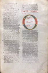 Incipit Habakkuk Propha. Incipit du Livre du prophète Habacuc, XIe siècle (miniature, manuscrit membranaire)