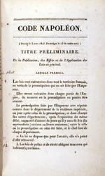 Incipit du Code Napoléon (Code civil)