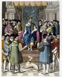 Entrevue de François Ier (1494 - 1547) et Henri VIII (1491 - 1547) d