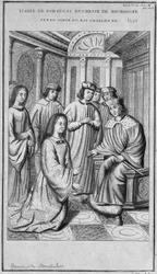 Isabelle de Portugal (1397-1472) Duchesse de Bourgogne prend congé du roi Charles VII