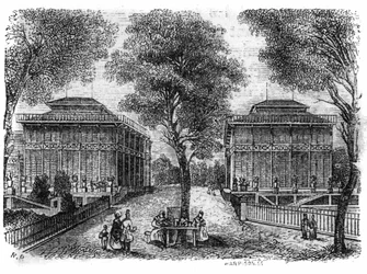 Jardin des Plantes à Paris en 1861 : pavillons en fer.