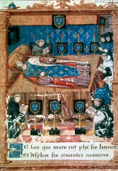 Le roi Charles VIII (1470-1498) sur son lit de mort le 8/04/1498