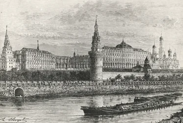 Kremlin à Moscou, Russie, gravure de La Russie libre