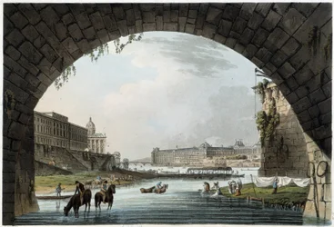 La Monnaie, 4 Nations dans Paris vu par J.C. Mats, publié par W. Miller à Londres-1806