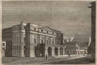La Scala à Milan - Vue du théâtre de La Scala à Milan, Italie - (Teatro alla Scala Milano) - 1837