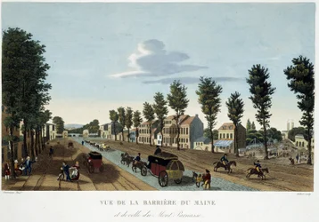 La barrière du Maine, vers 1820 - dans «Vues de Paris» par Courvoisier