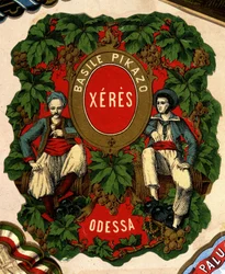 Étiquette de "Basile Pikazo - Jerez - Odessa", sd. 19ème siècle