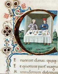 Initiale C décorée d
