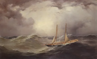 Livonia après avoir perdu le beaupré en plein Atlantique, 1871